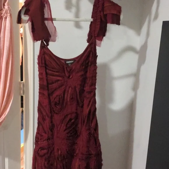 DKNY raw silk red gown - Picture 3 of 11